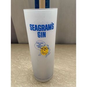 Seagrams Gin Cocktail Tom Collins Glass-Highball Tall Satin Vintage Lemon